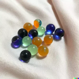 Orbeez on towel to dry