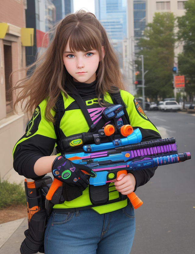 Girl with Nerf Gun
