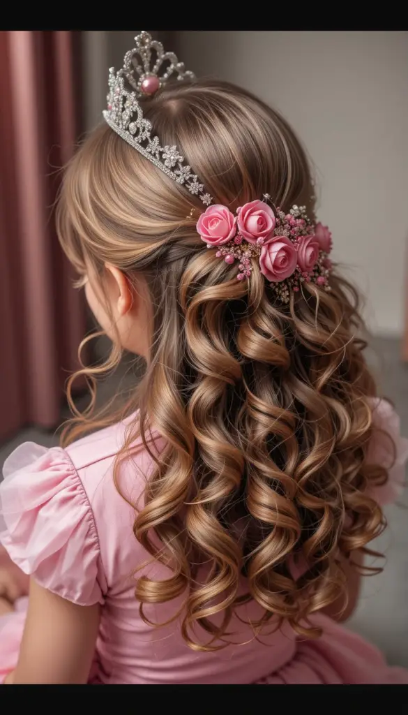 Princess Curls with a Tiara